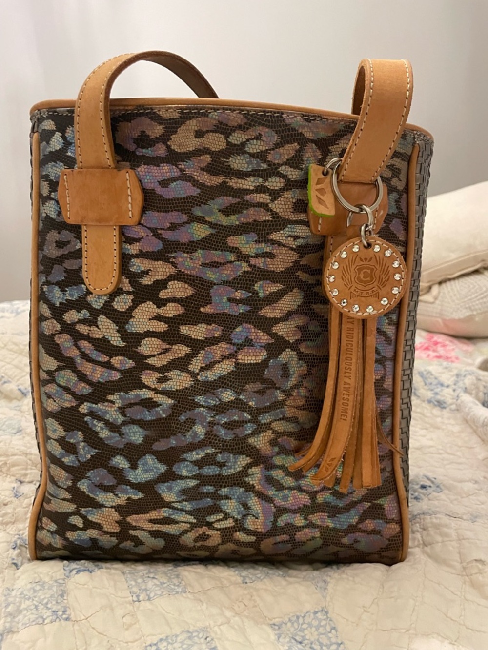 CONSUELA Iris Chica Tote Leopard Print Tote - Brown